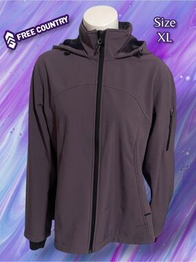 Free Country Super Softshell Jacket-Color: Plum Fig-Size: XL